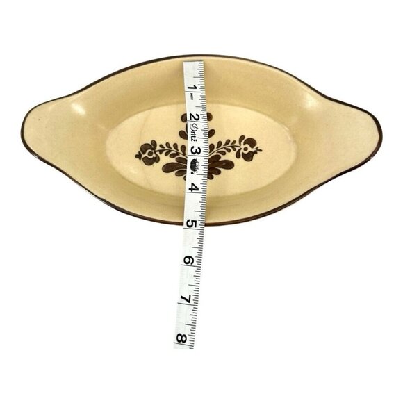 Vintage Pfaltzgraff Au Gratin Baker Dish Stoneware Village Pattern #265 Set Of 2 - Picture 6 of 9